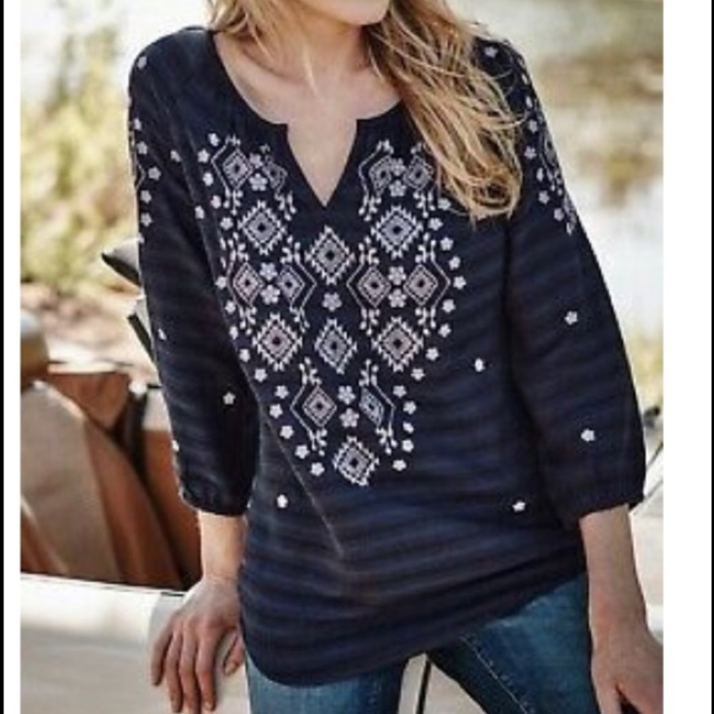 J. Jill Embroidered Top Sm